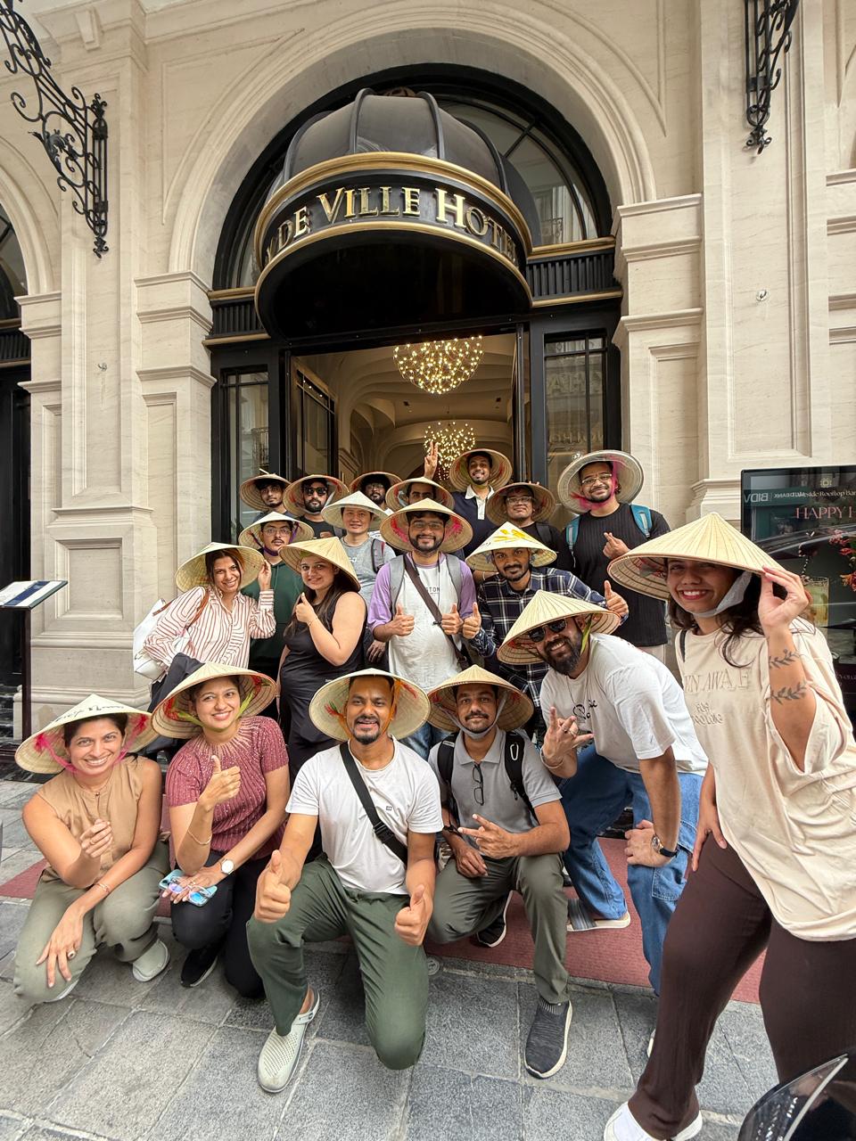 The team, on a trip to Vietnam.